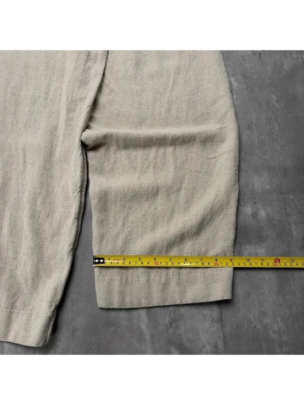 Y2K Beige Abercrombie & Fitch Linen Blend Baggy Trousers
